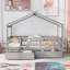 Lit simple en bois avec deux tiroirs-358805171