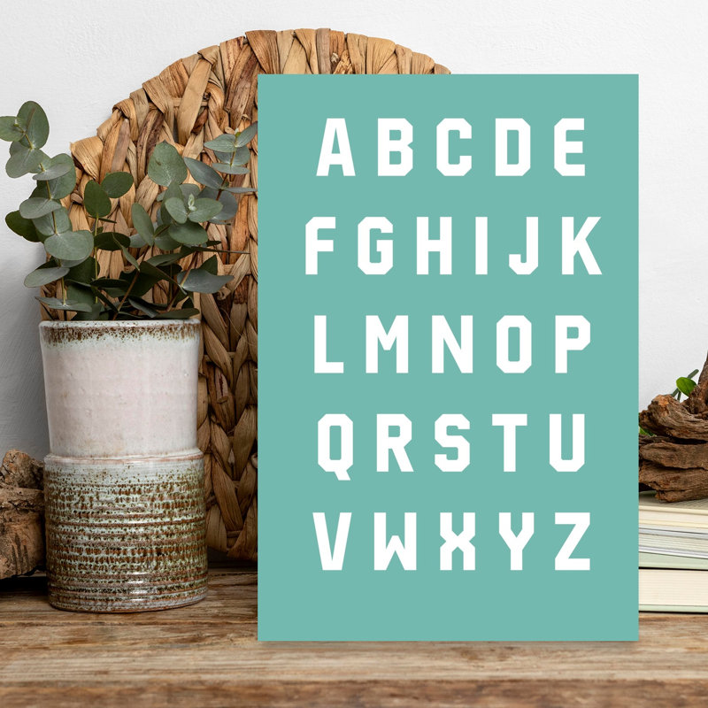 Wrapped Canvas Print, 45.72 cm H x 30.48 cm W, Teal/White
