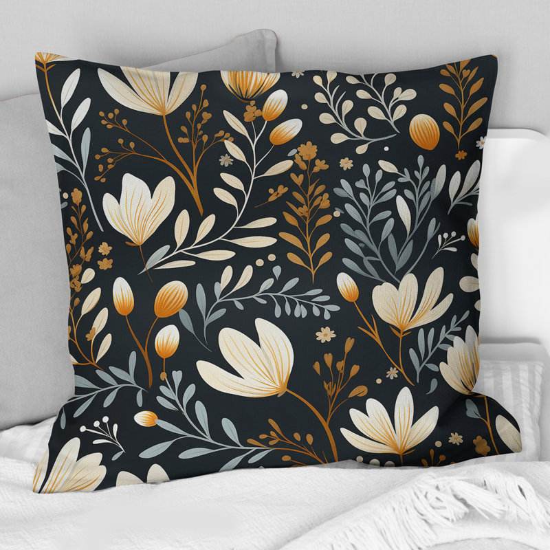 Floral Throw Pillow, 18" x 18"