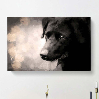 Black Labrador in Abstract - Wrapped Canvas