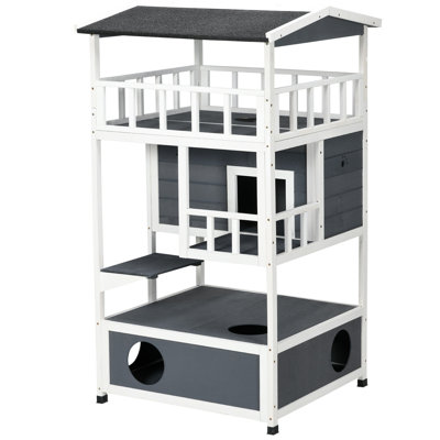 Wooden Outdoor Cat House