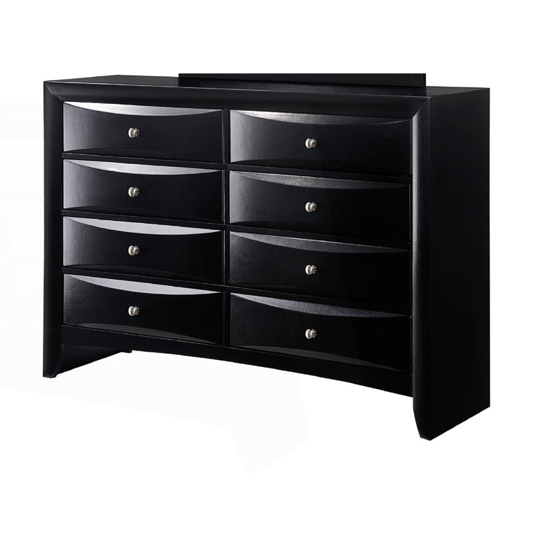 Commode contemporaine 1 tiroir 8 pièces, Noir