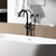 Robinet de baignoire autoportant et douche à main - Noir mat, métal, splendeur de salle de bain