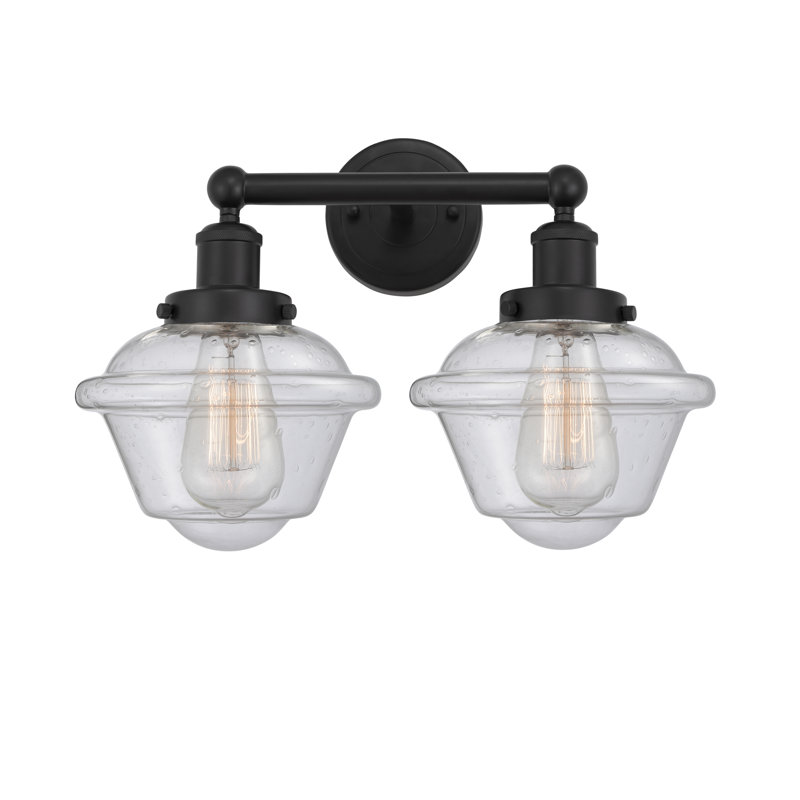 Éclairage pour meuble-lavabo à 2 lumières à intensité variable Grourke, Noir mat, Mercurisé