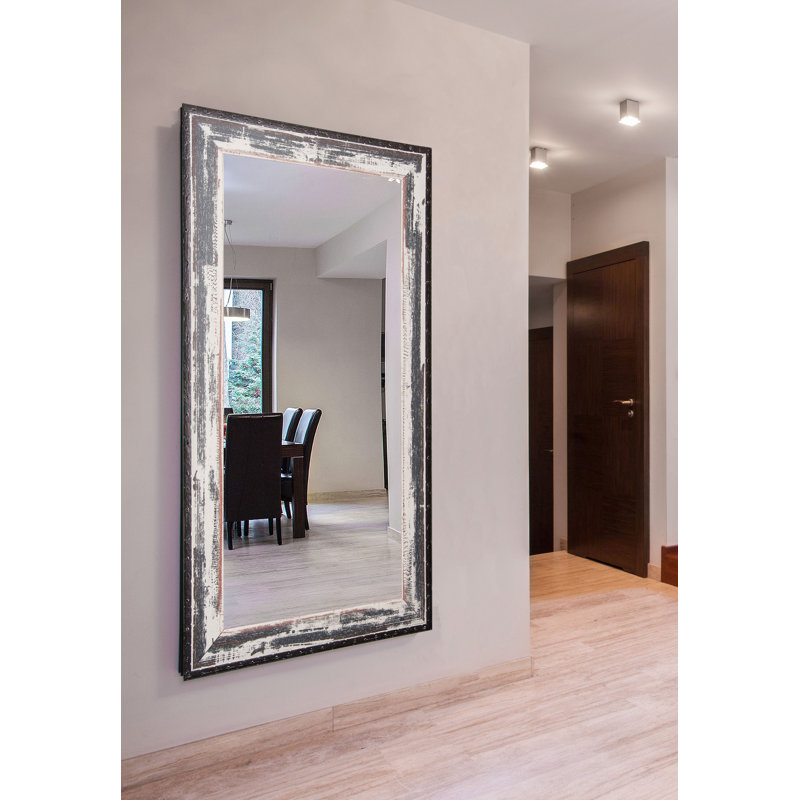 Hanshaw Solid Wood Rectangle Wall Mirror, 39" H x 53.5" W, Brown/Rustic/ Black