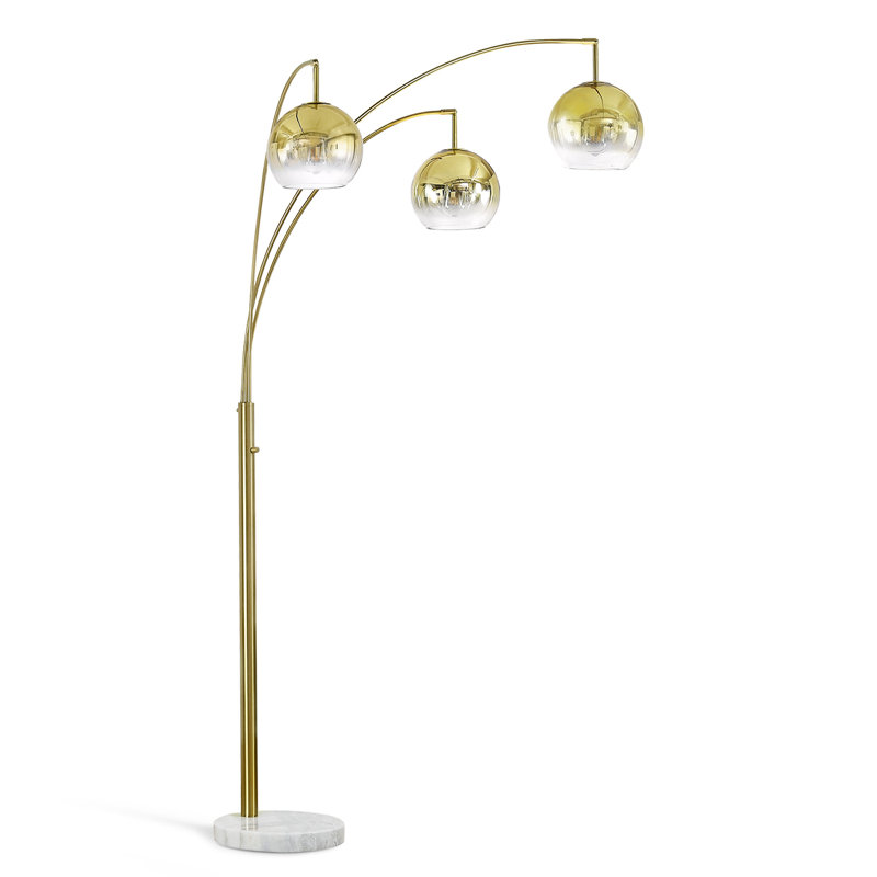 Eddo 84'' Arched Floor Lamp, Gold, Brushed Brass