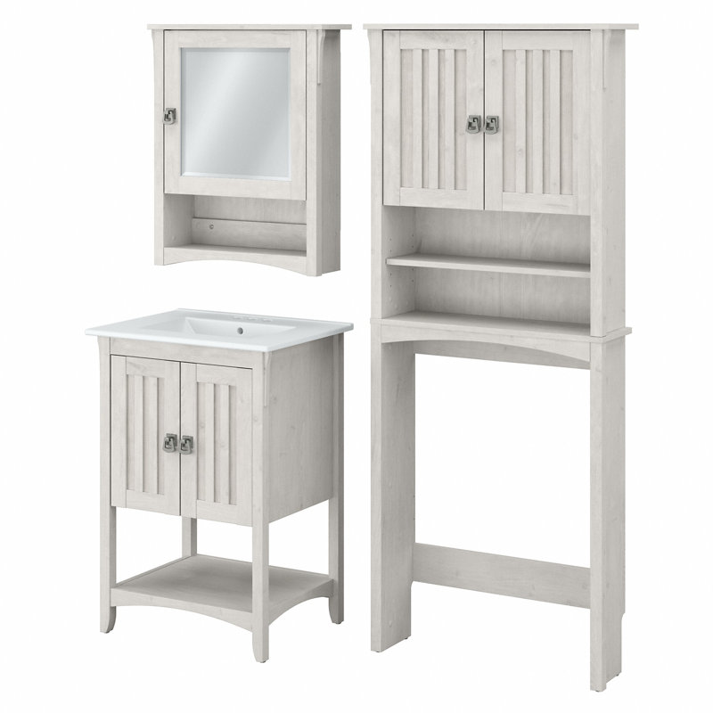  Ensemble de meuble-lavabo simple 24 "avec miroir, Chêne blanc