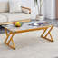 Table basse avec motif de marbre lisse sur la surface, table de salon
