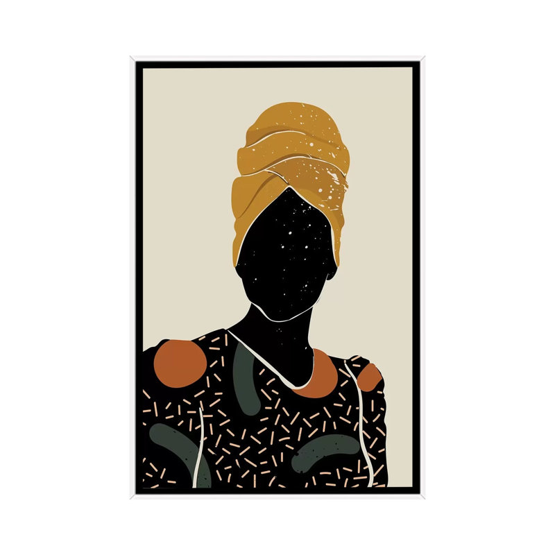 Black Hair X - impression d'art graphique, Pas de tapis, H 40 po x l 60 po x 1,5 po, Toile blanche encadrée