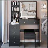 Versatile Bedside Cabinet with Advanced LED Mirror and Ample Storage