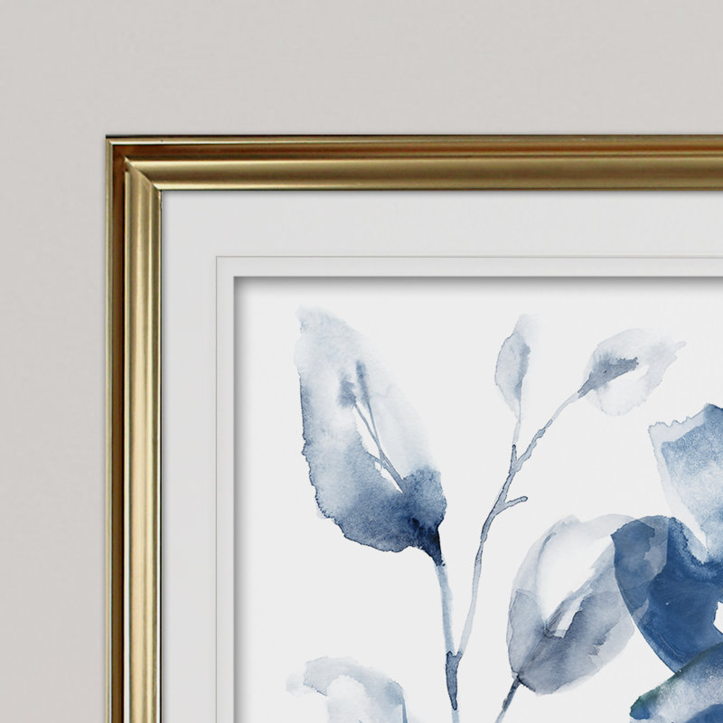 Translucent Blues II - reproduction de cadre photo sur papier, Or, H 28 po x l 38 po x P 1,5 po