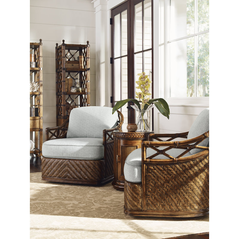 Bali Hai Diamond Cove Swivel Chair, Gray/Blue