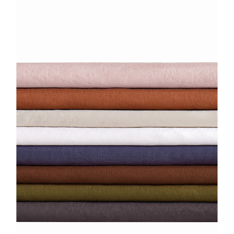 Nena Aybar Linen Sheet Set, Orange, Full / Queen