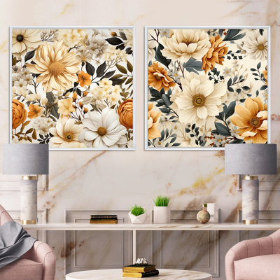 Marseille - ensemble de 2 collages carrés floraux
