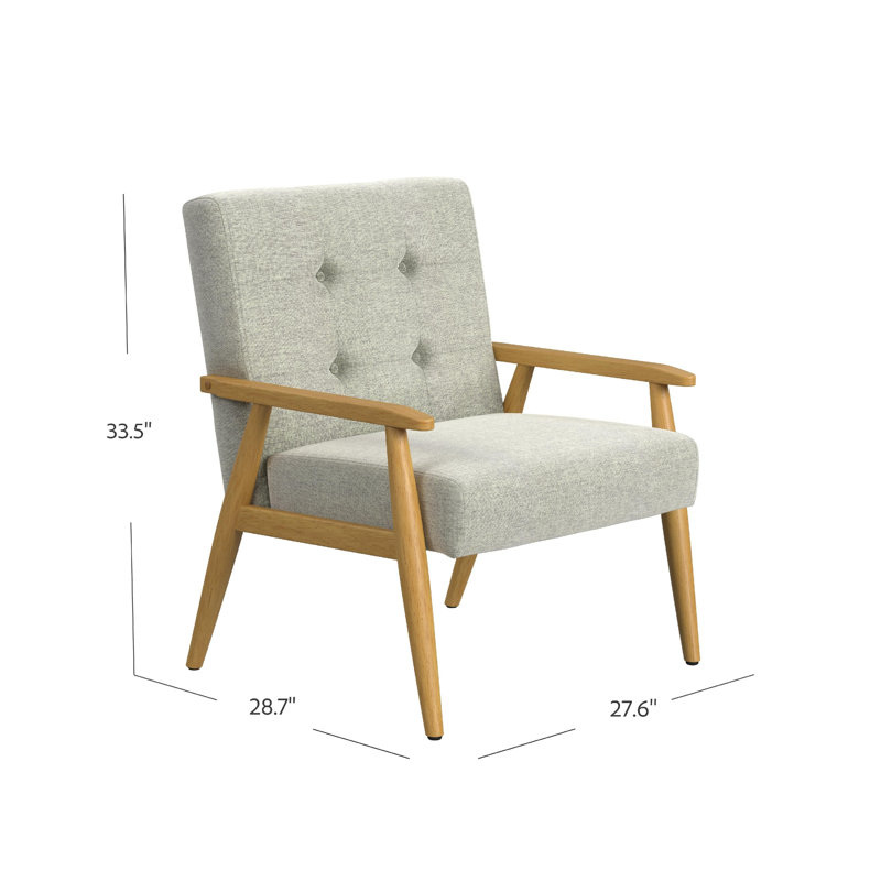 Chaise d'appoint, siège en tissu gris clair doux, dossier capitonné
