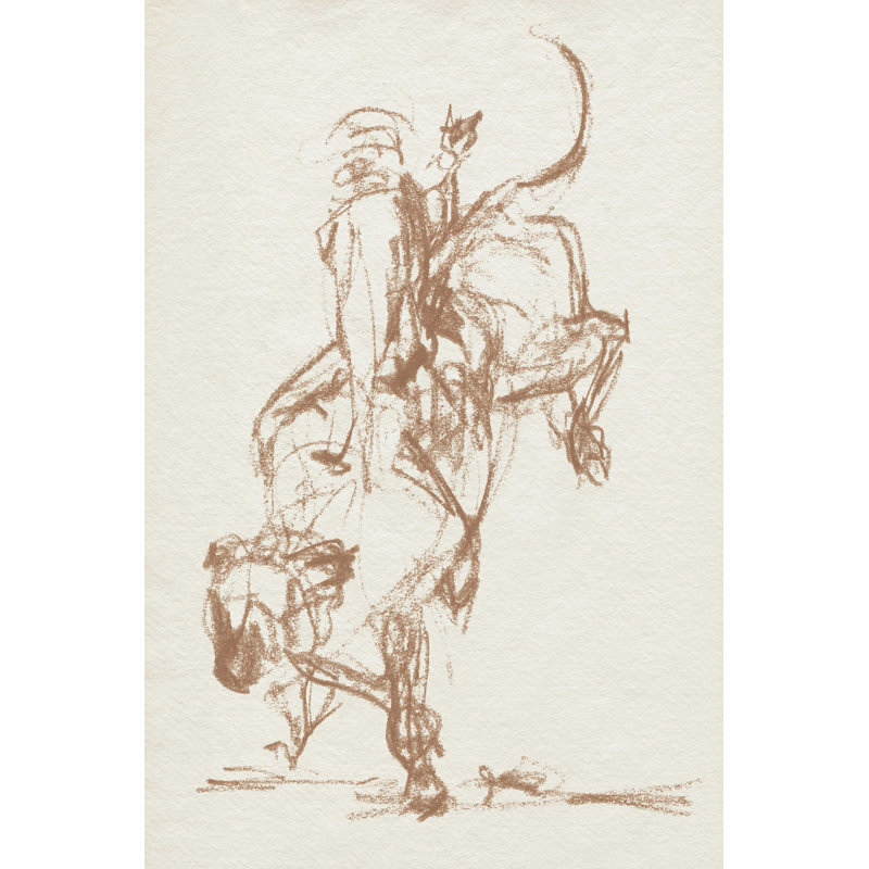 «Rodeo Gestures In Sepia II» par Jennifer Paxton Parker - reproduction d'art sur toile tendue, H 18 po x l 12 po x P 1,25 po