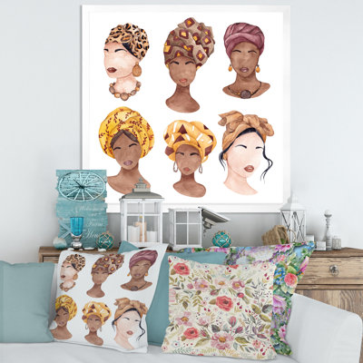 Art africain sur toile avec des fleurs séchées et des feuilles VII - Glam