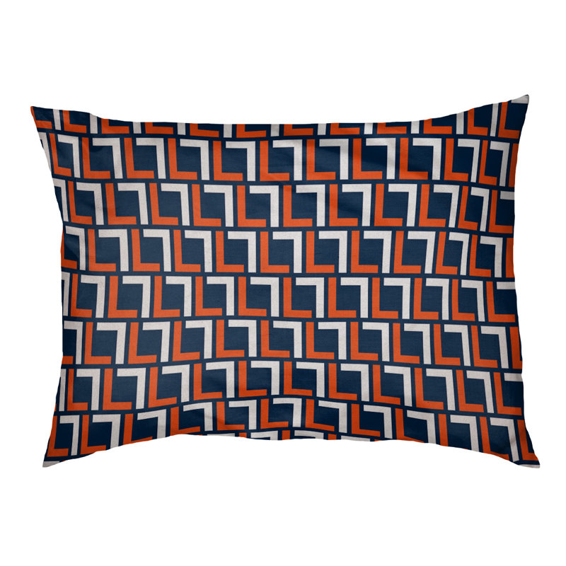 Coussin pour chien Bonheur, Small  (18'' W x 28'' D x 4'' H), Bleu / orange / blanc