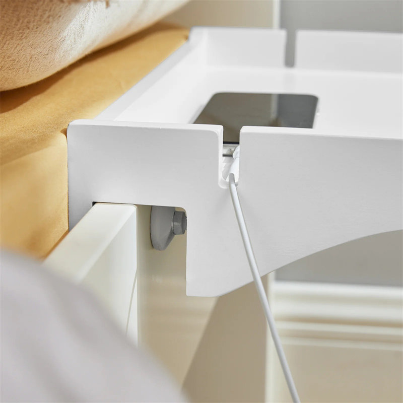 36cm W Manufactured Wood Bedside Table
