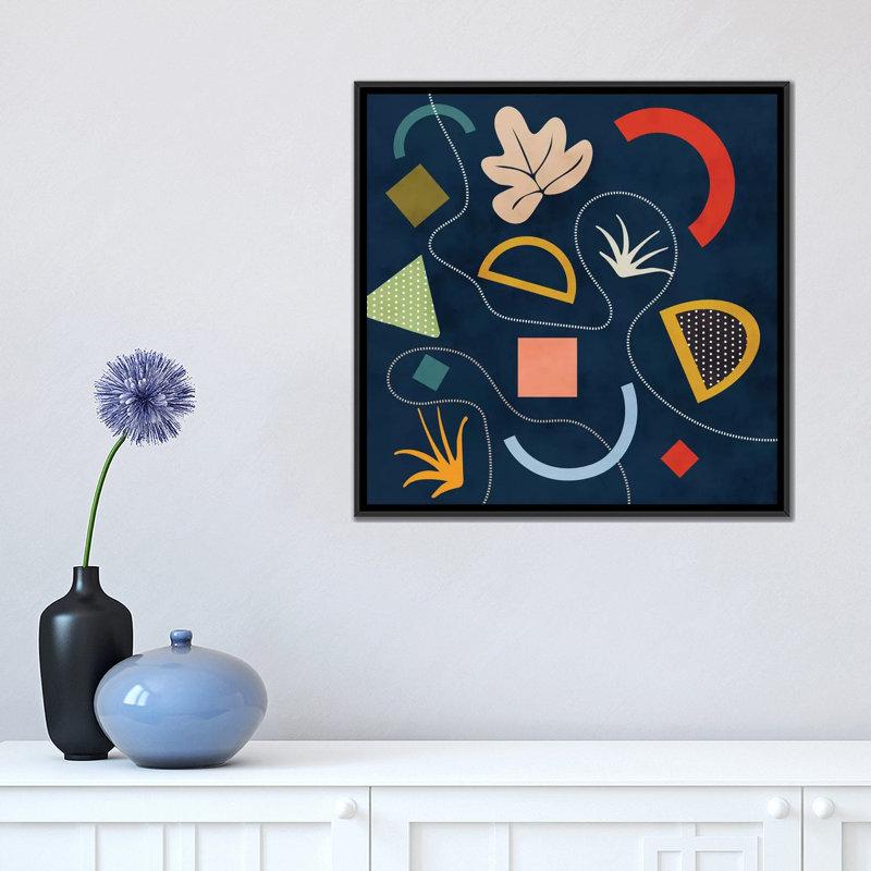 Minimal III par Ana Rut Bré - impression d'art graphique, Toile avec cadre noir, Aucun mat, H 18 po x l 18 po x 1,5 po