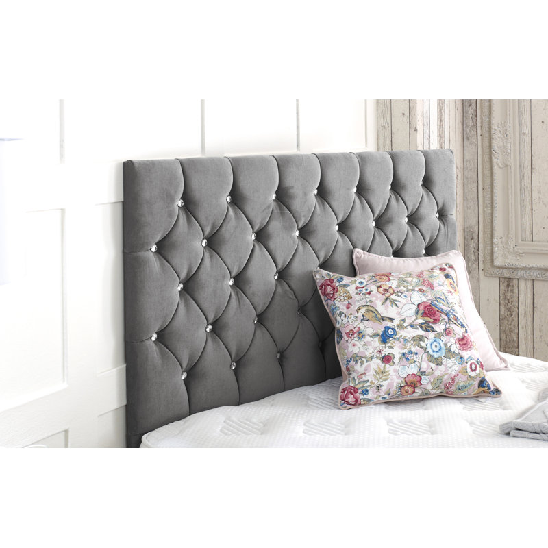 Womack Upholstered Headboard, Blue, Single (3')