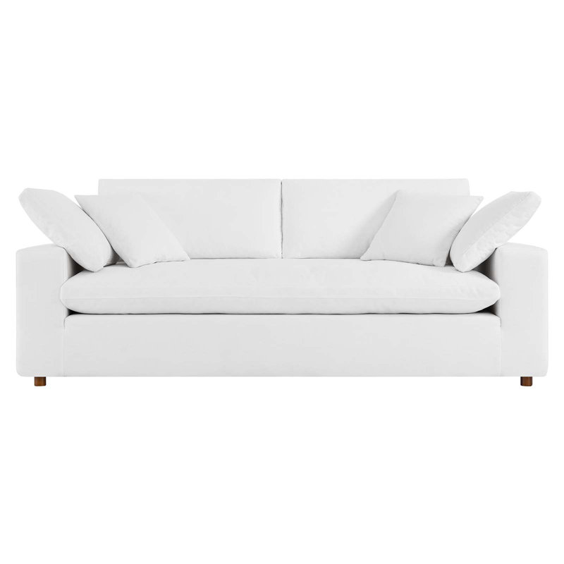 Modway Commix Down Filled Overstuffed Sofa, Pure White