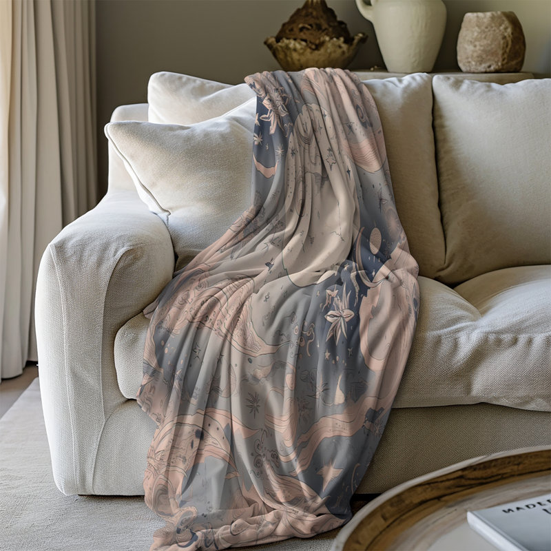 Astral Starry Night Dreams - 1 pièce Sherpa Premium - reproduction d'art luxueuse, Grand lit