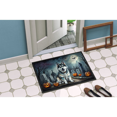 Tapis intérieur ou extérieur Alaskan Malamute Spooky Halloween 24 x 36