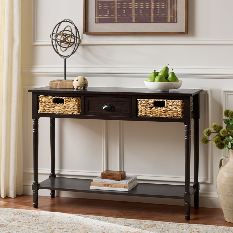 Console en bois massif 44,5 po Painswick, Chocolat noir