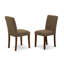 L'ensemble de meubles de salle à manger 3 pièces comprend une table de salle à manger ronde avec Dropleaf et 2 chaises Parsons en tissu de café noir foncé, 42 x 42 pouces, acajou-1238114377-1238114379-1238114381
