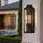 32” Matte Black Outdoor Wall Sconce With Ripple Glass, Hardwired Weatherproof Exterior Light, E26 Porch & Garage Lantern-201860162