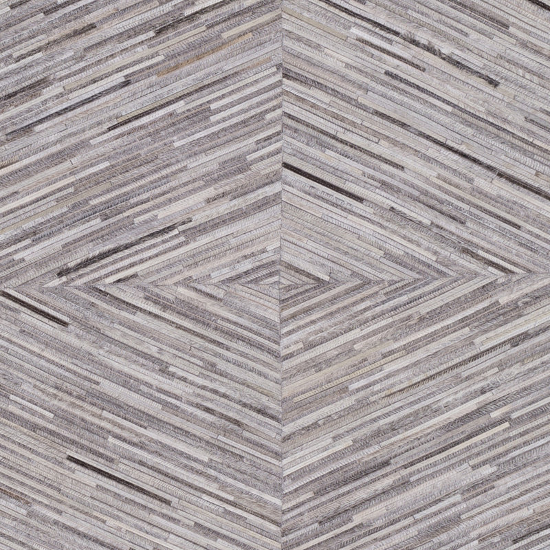 Zander Leather Geometric Area Rug in Magenta, Rectangle 8' x 10'