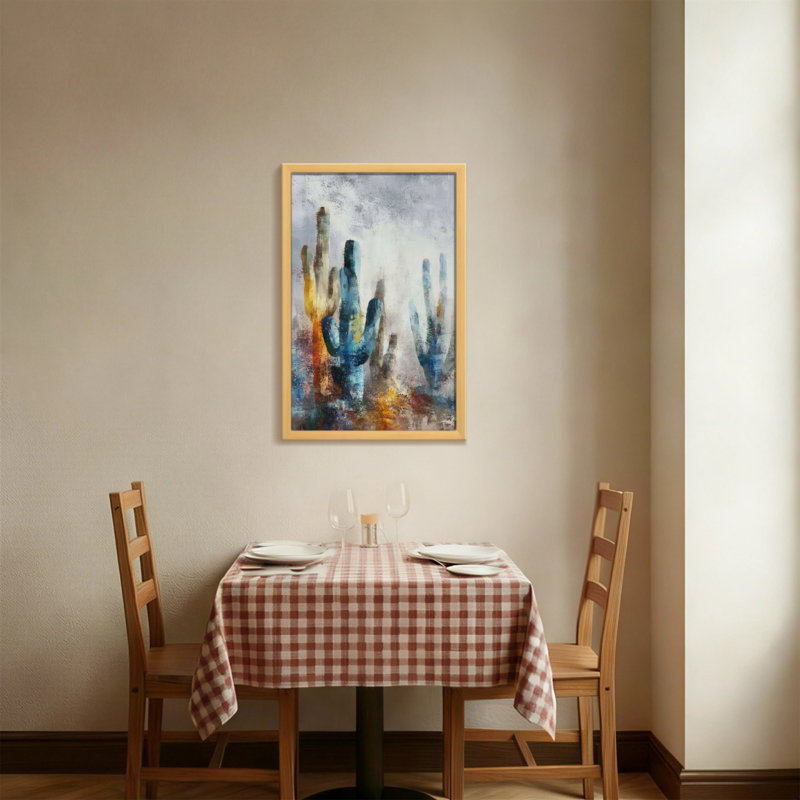 «Plants & Flowers Abstract Cactus Desert Landscape», reproduction d'art, H 24 po x l 16 po