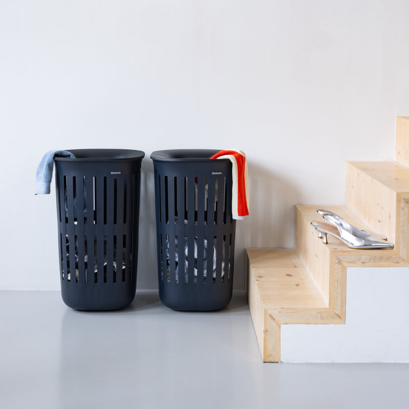 Panier à linge Collect-It, 14,5 gallons (55 litres), ensemble de 2, Noir