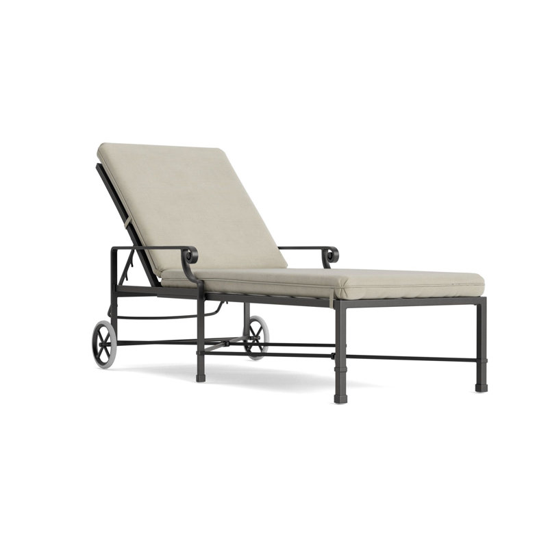 Venetian Outdoor Chaise Lounge, Fusion Charcoal, Textured Pewter