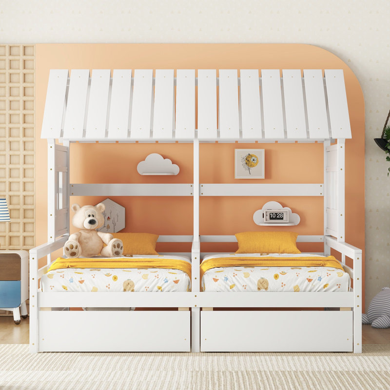 Lits plateforme simple, Blanc