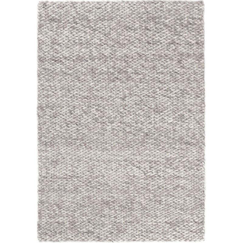 Loggia Grey Handwoven Wool Rug, Rectangle 5' x 8'