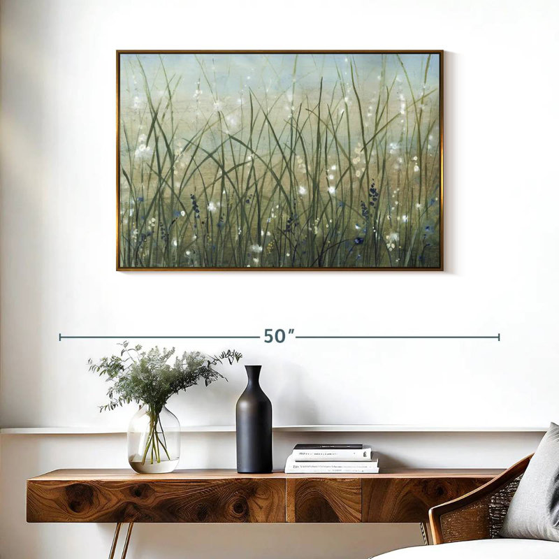 Meadow Bliss II, Cadre flottant doré, 37 po x 25 po
