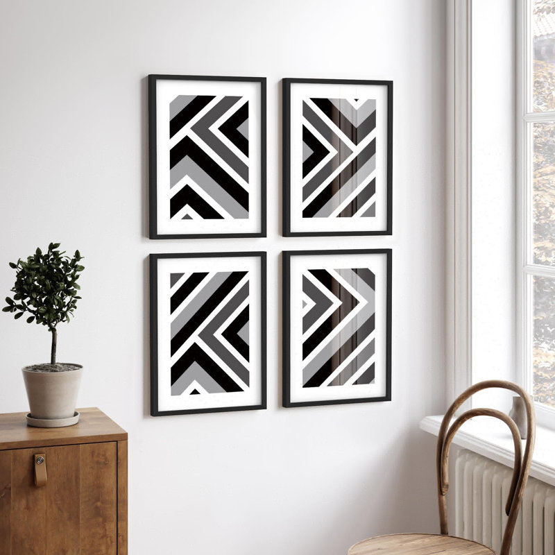 Art mural encadré, ensemble de décor de galerie, dessin au trait, arche, demi-cercle, variété, formes abstraites, illustrations, art moderne, rustique, coloré pour le salon, la chambre à coucher, le bureau