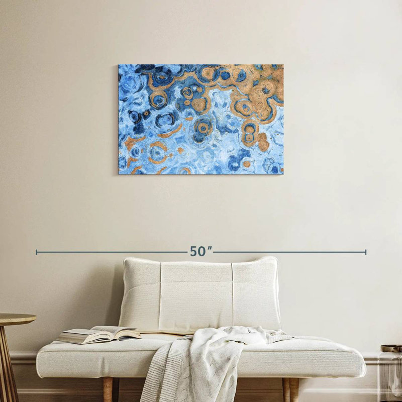 Avery abstrait mer bleue, H 20 po x l 30 po