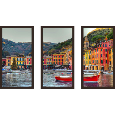 «Portofino, Italy II», ensemble de 3 reproductions de photos sur plastique
