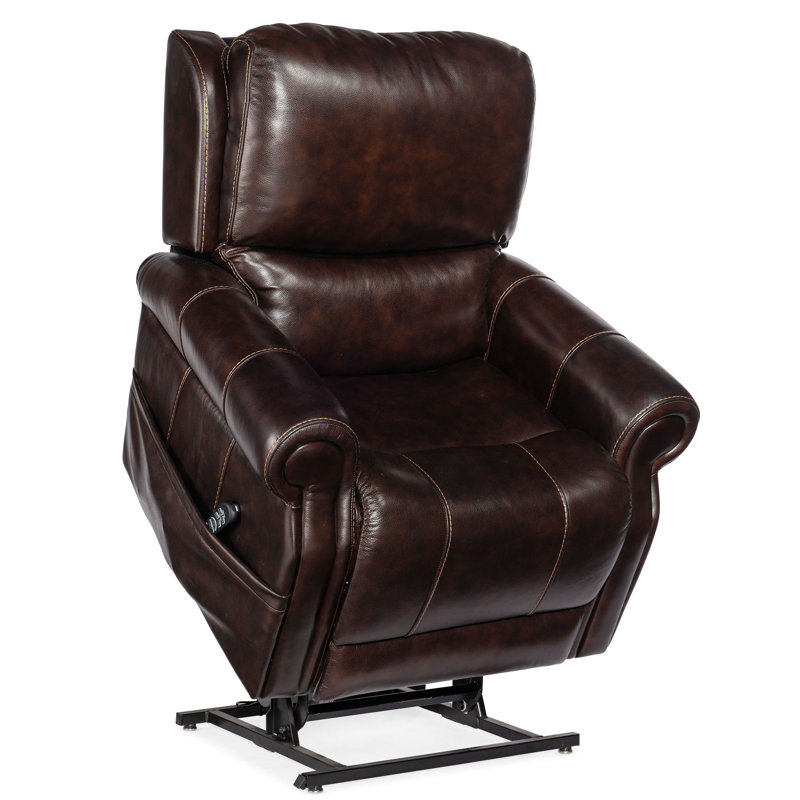  Asrar Genuine Leather Power Lift Recliner, Brown Genuine Leather