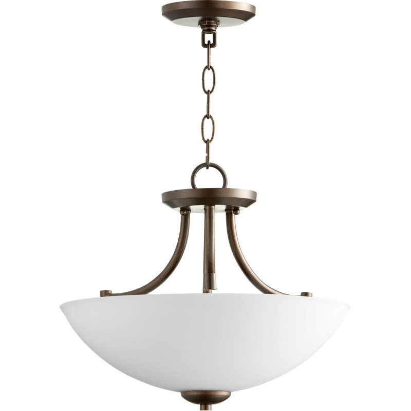 Luminaire suspendu bol 3 lumières unique Brophy, Bronze huilé