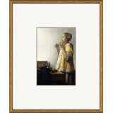 Woman With A Pearl Necklace Print by Johannes Vemeer