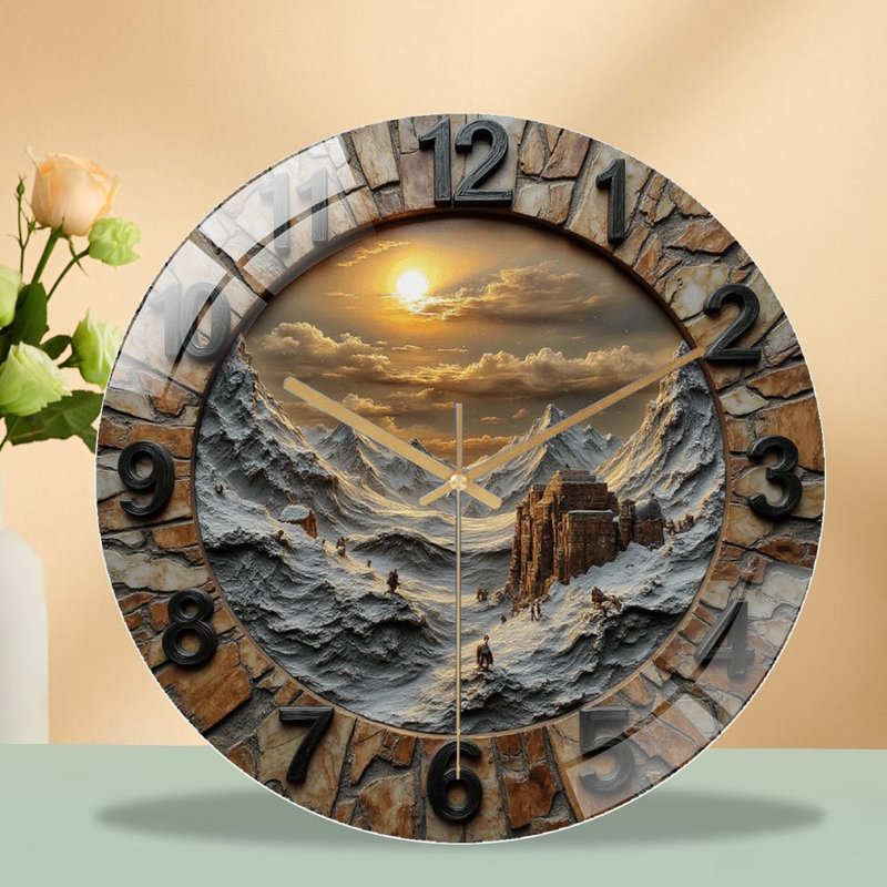 Horloge murale montagne