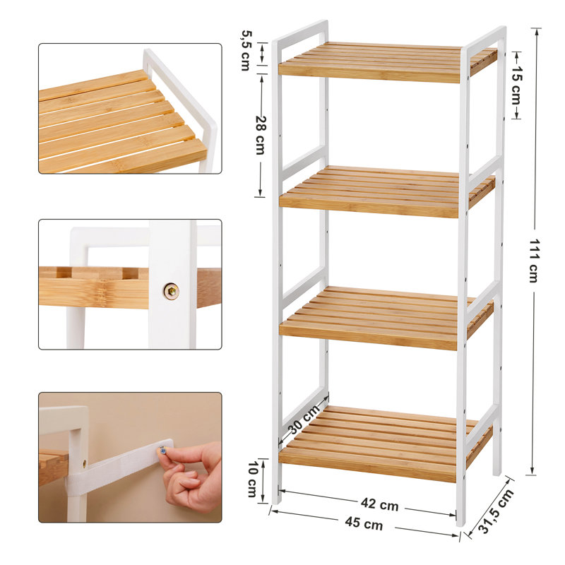 Rushali 45cm W Steel Shelving Unit, 111cm H x 45cm W x 31.5cm D
