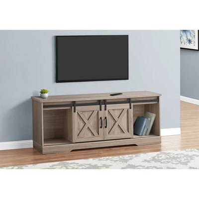 Meuble télé pour le salon, armoire de rangement taupe foncé de 60 po, pouvant accueillir de 80 à 89 téléviseurs, meuble multimédia avec tiroirs Taupe
