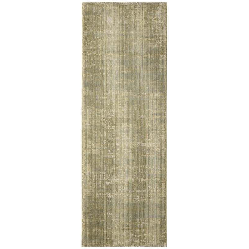 Esser Modern Solid, Accent Rug, Green/Tan, Runner 2'6" x 7'3"