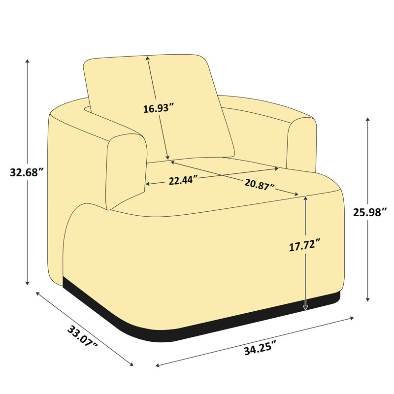 Chaise d'appoint 34,25 po de large rembourrée Boucle (ensemble de 2), Blanc