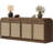 Boho TV Stand for TVs Up To 65" with 4 Rattan Storage Cabinets-612472686-609846108